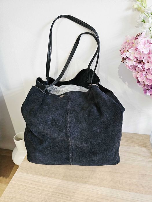 Torebka zamszowa Mohito, ciemny granat