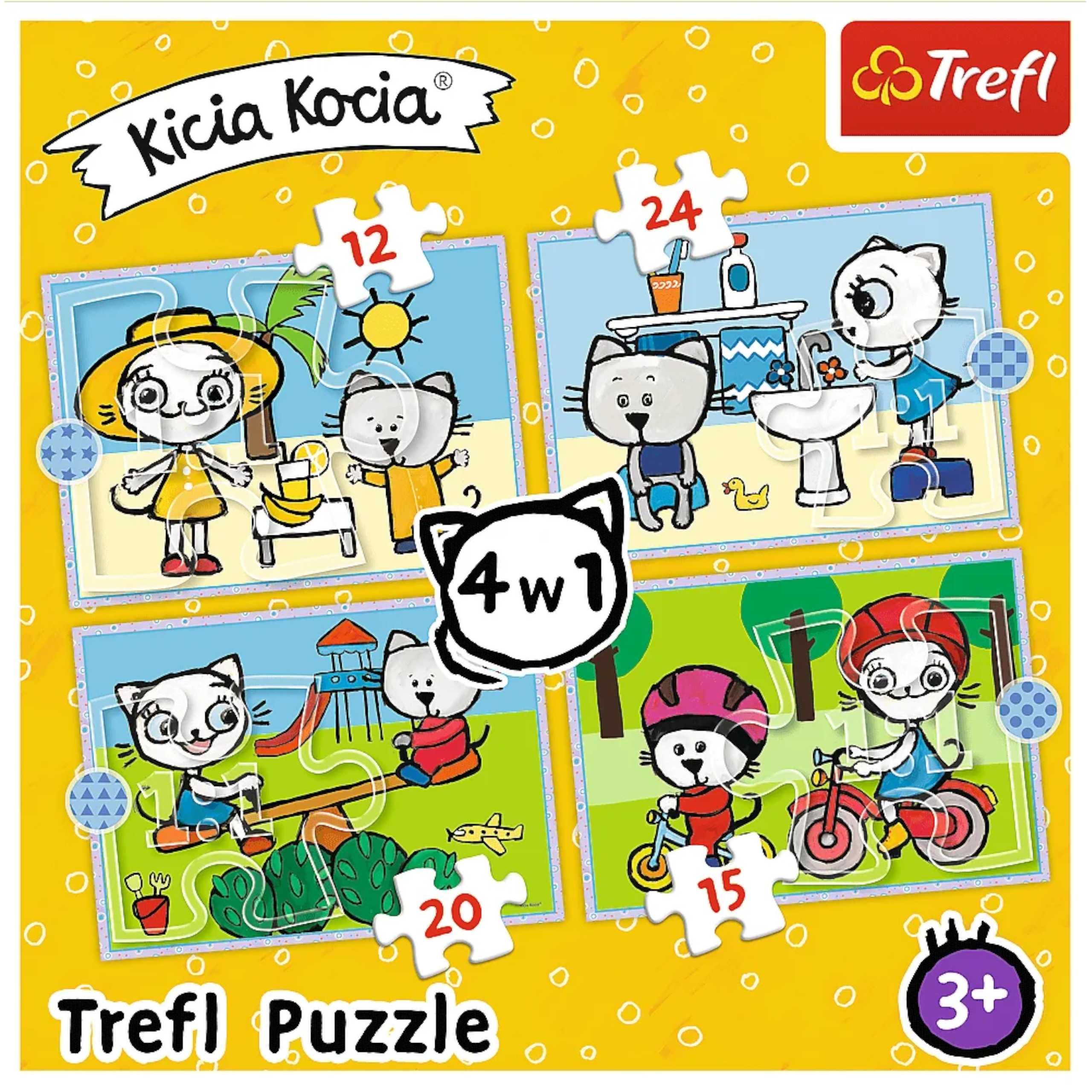 Trefl 34372 Puzzle 4w1 Dzień Kici Koci 4 układanki 71 elementów 3+