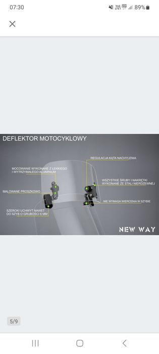 Deflektor motocyklowy 30x14