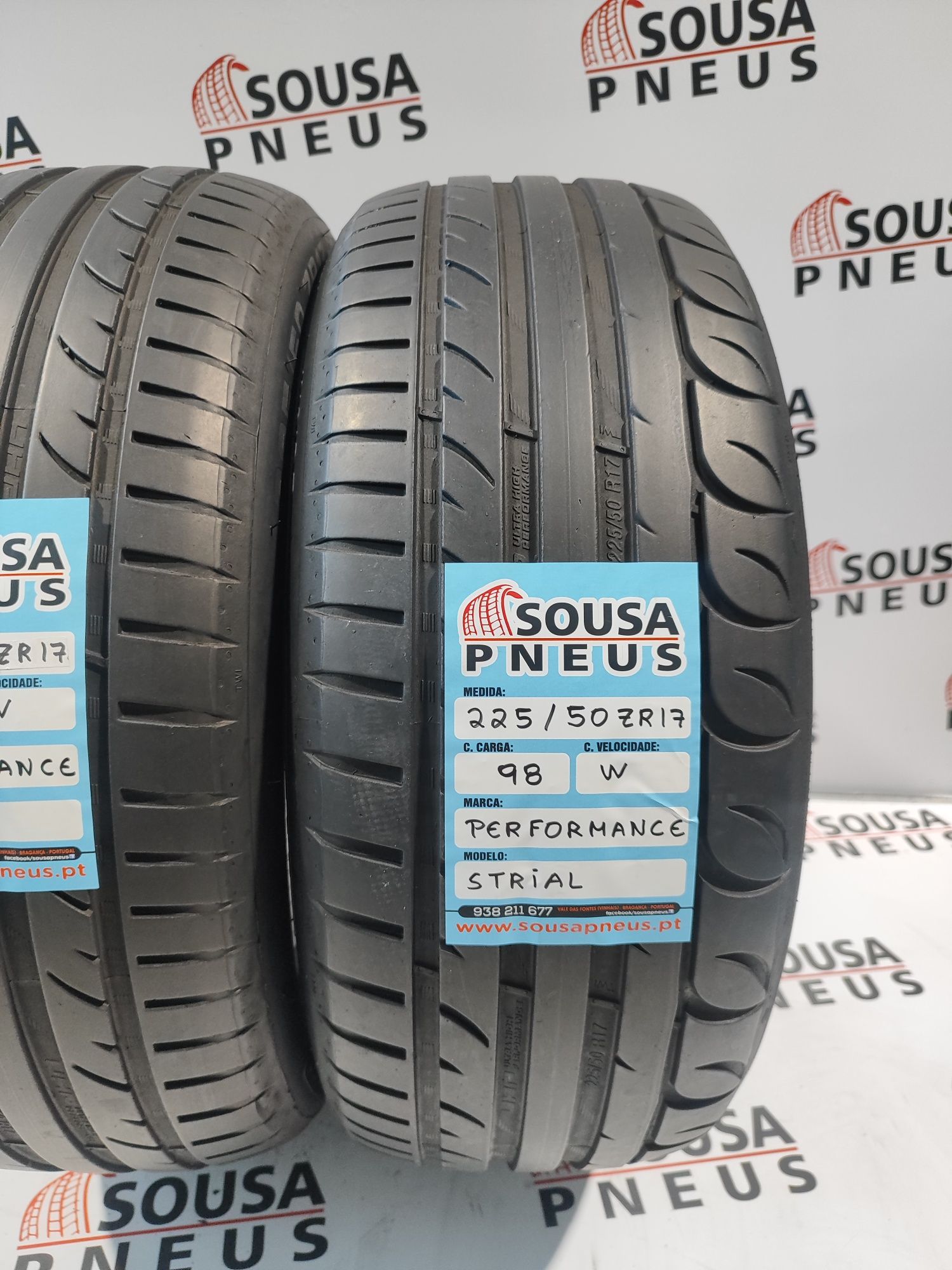 2 pneus semi novos 225-50R17 Performance- Oferta dos Portes