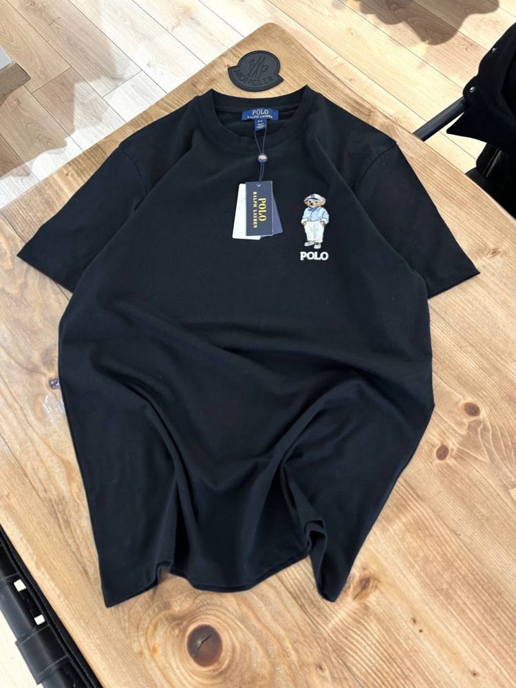 POLO RALPH LAUREN мужская футболка  унисекс оригинал черная белая овер