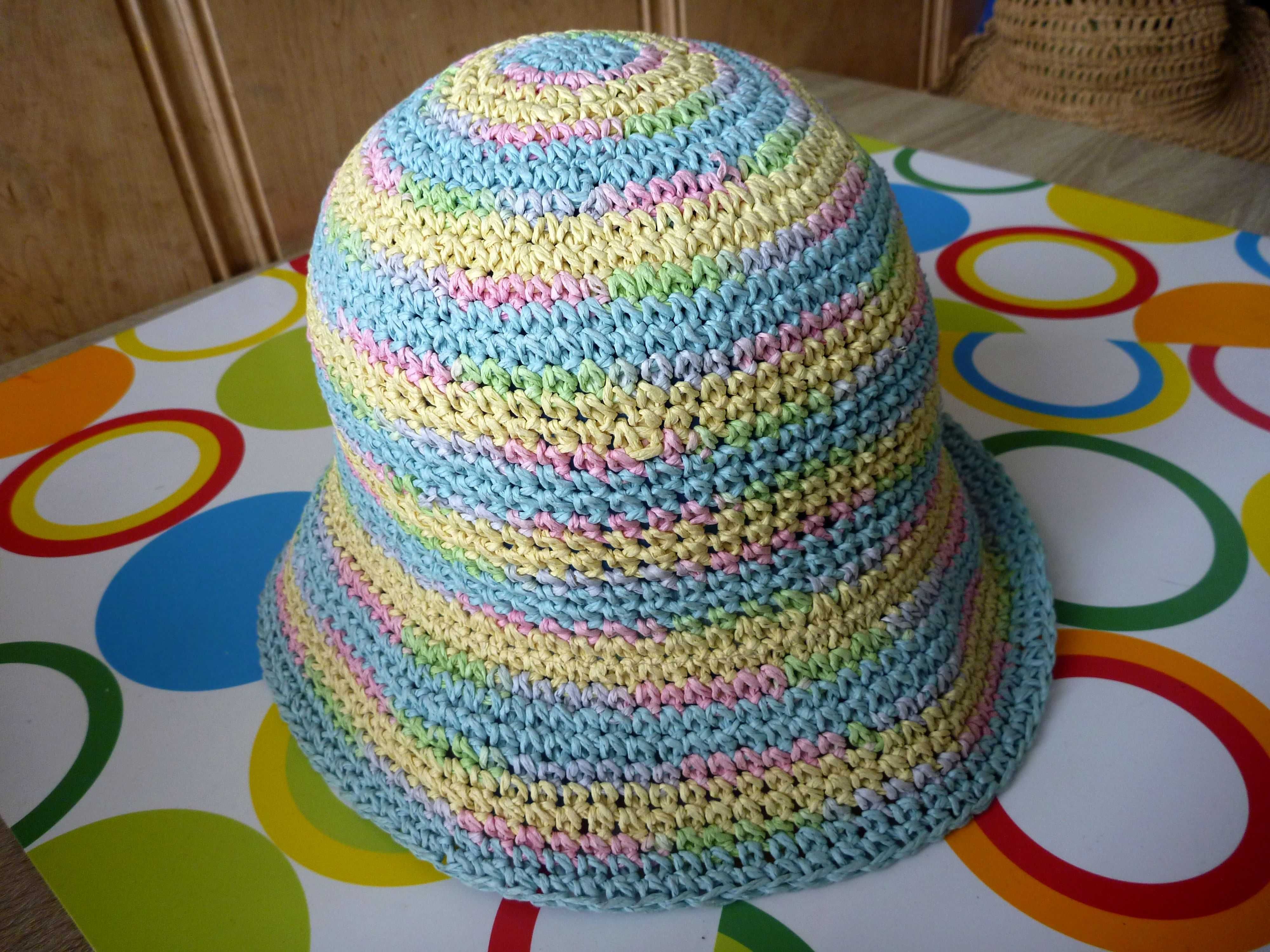 Kolorowy kapelusz czapka kapelusik dziewczęcy - 54 cm