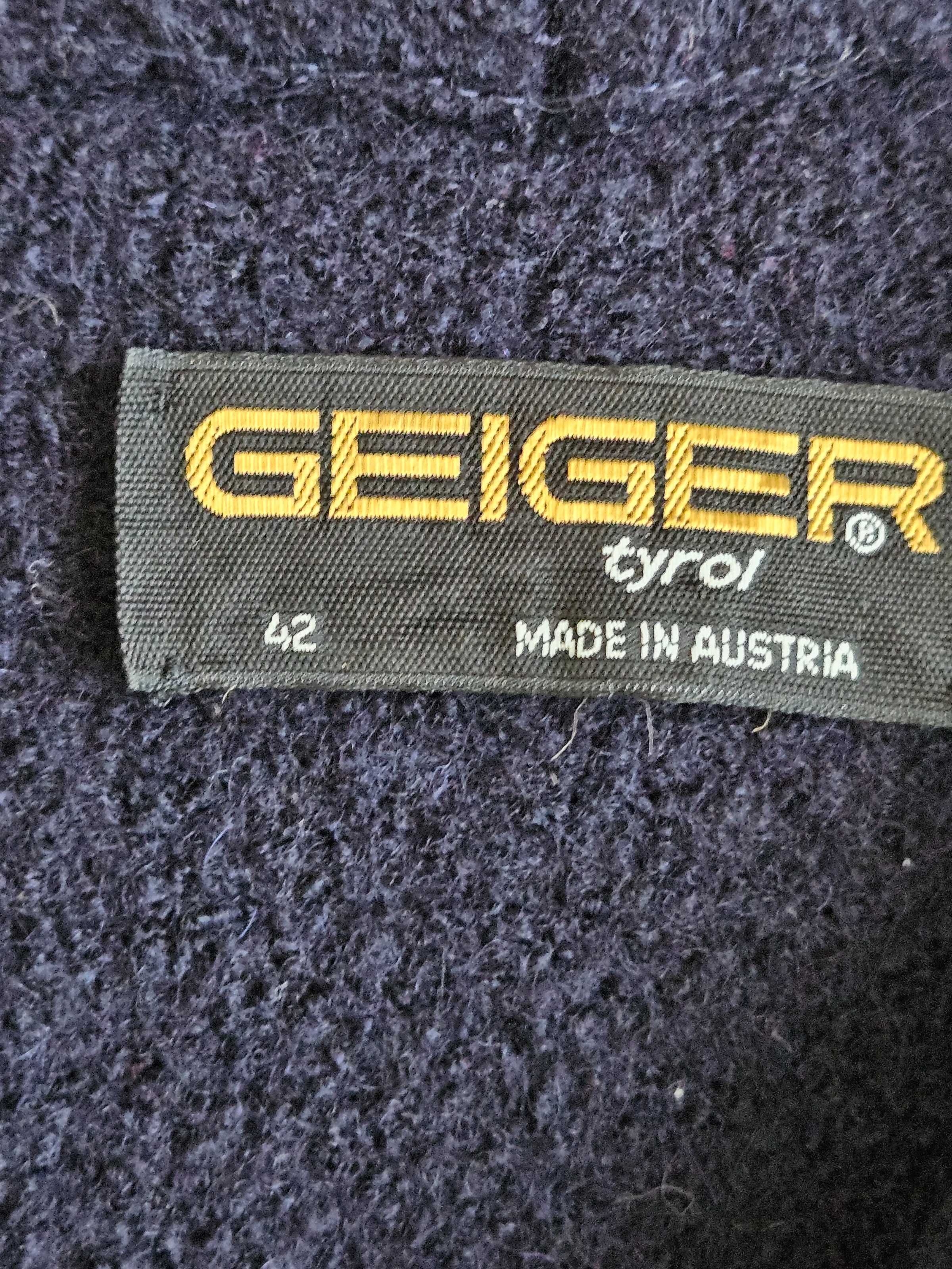 Vintage kardigan/żakiet Geiger made in Austria 100% wełna, rozm. S/M