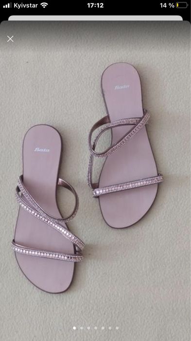 Нарядные босоножки -шлёпанцы Bata р.36