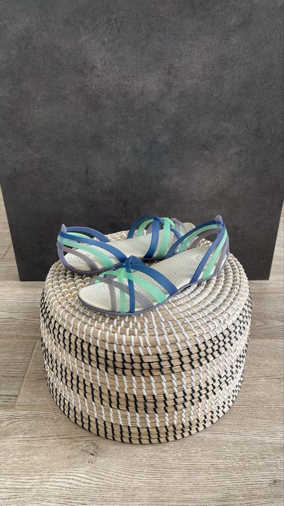 Crocs sandały huarache flat Nautical Navy/Aqua W8 38/39
