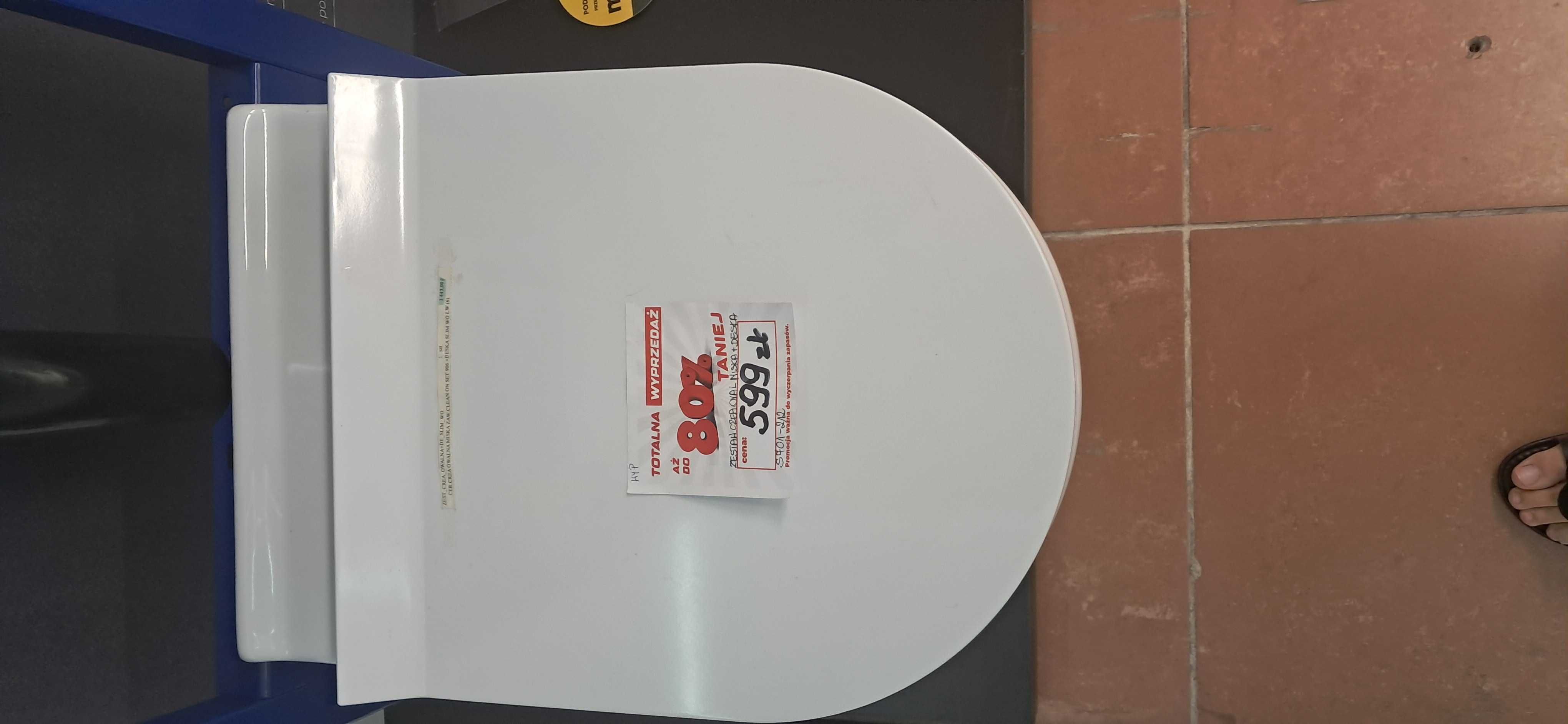 Cersanit Crea owalna miska WC wisząca Clean On  z deską wolno slim.