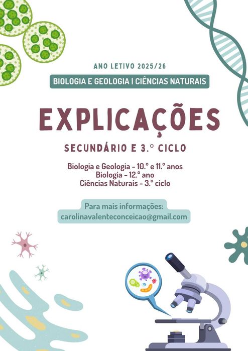 Explicações Biologia e Geologia e Ciências Naturais