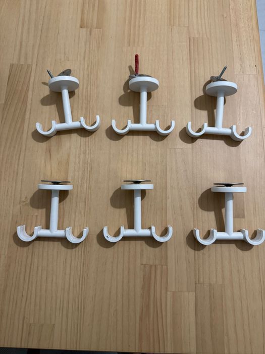 6 suportes duplos cortinados de teto