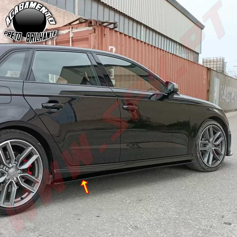 Extensão Embaladeiras Audi A3 S-Line / S3 8V Sportback (Black Gloss)