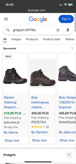 Męskie buty trekkingowe Grisport 41