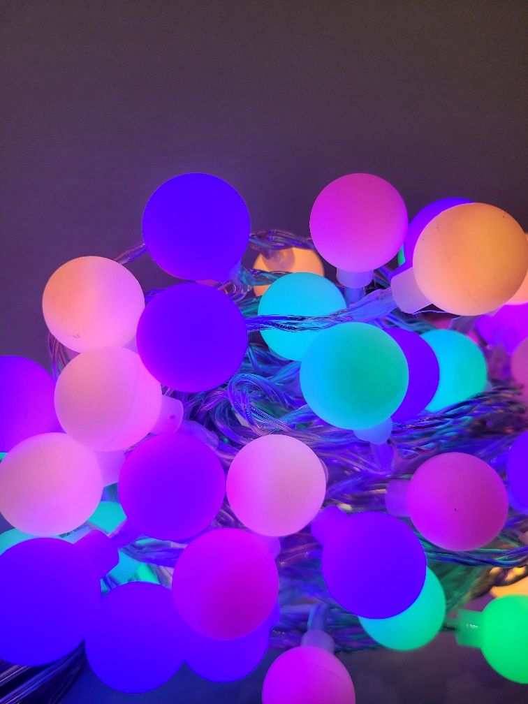 Lampki choinkowe buble kolorowe cukierkowe 80 led