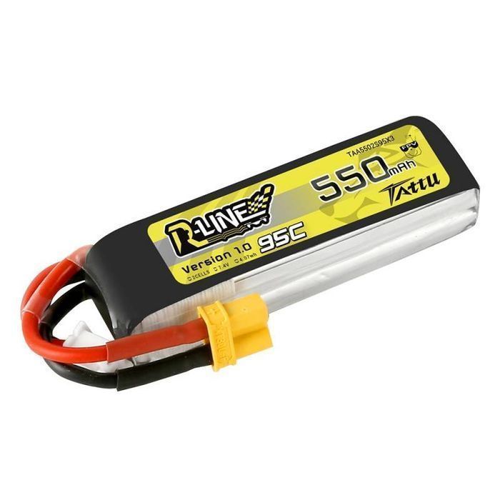Akumulator Tattu R-Line 550Mah 7.4V 95C 2S1P Xt30