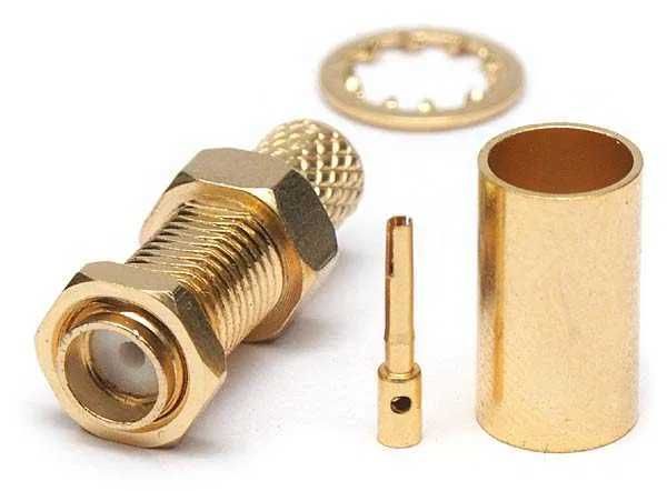 Gniazdo SMA zaciskane na przewód H-155 złocone Kod.: E845601