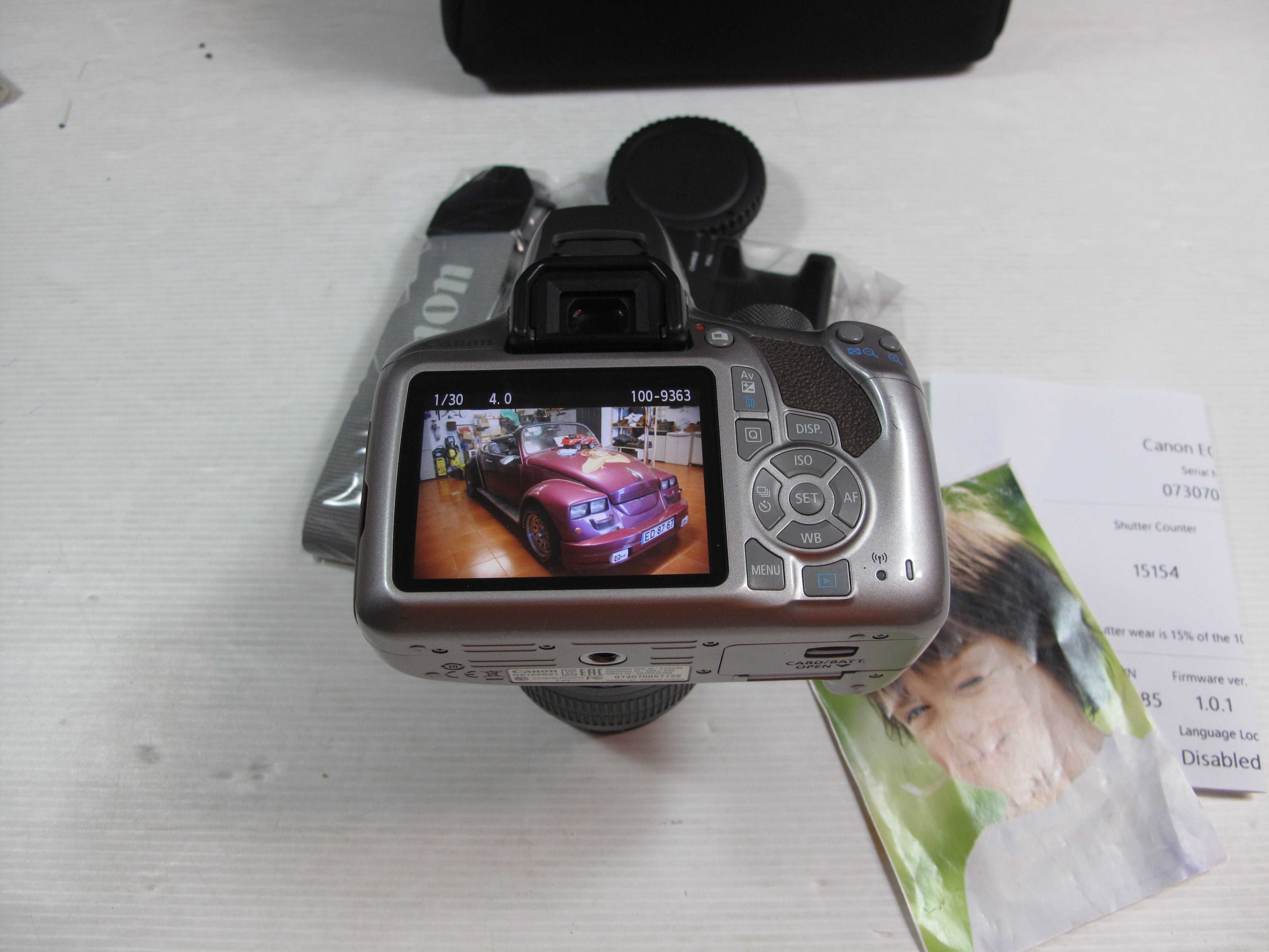 canon 1300D+18-55 só 15 mil disparos como NOVA