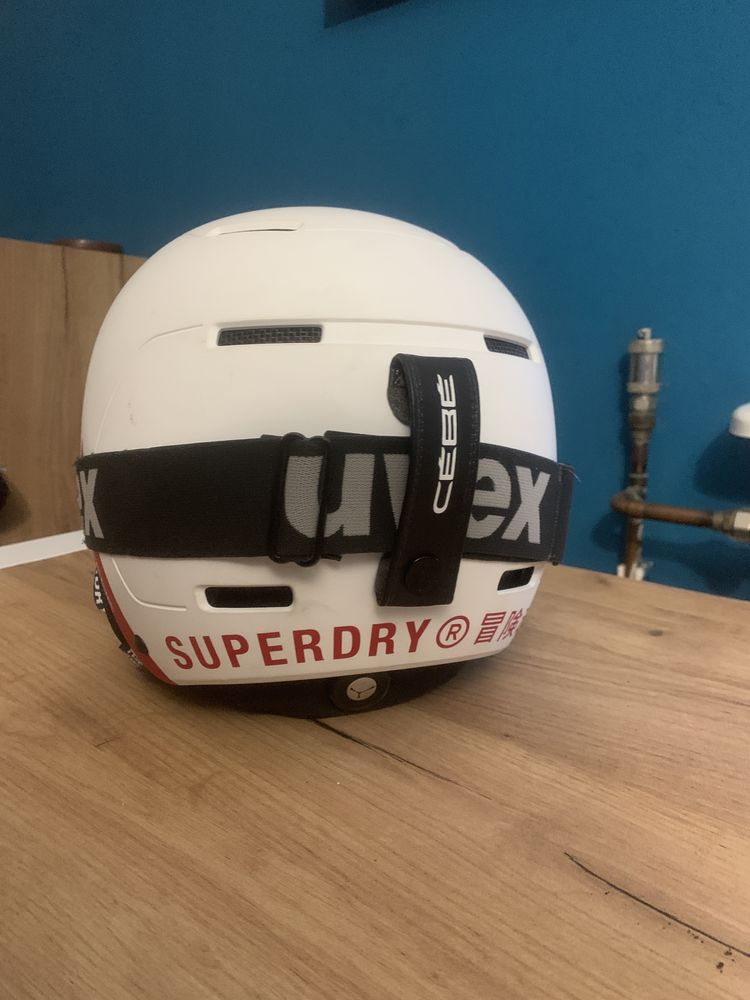 Kask snowboardowy Cebe superdry gogle Uvex