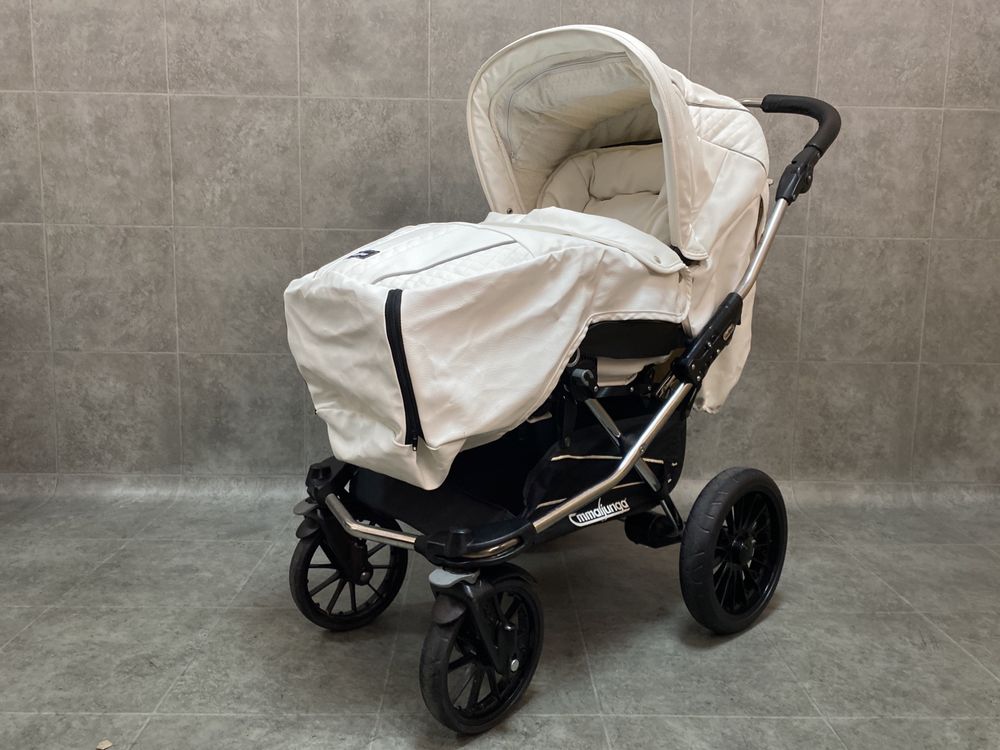 Брендовая коляска 2в1 Emmaljunga city bassinet supreme кожа