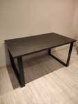 Stół loft industrialny 144 x 84 cm wenge gruby blat czarne nogi stal