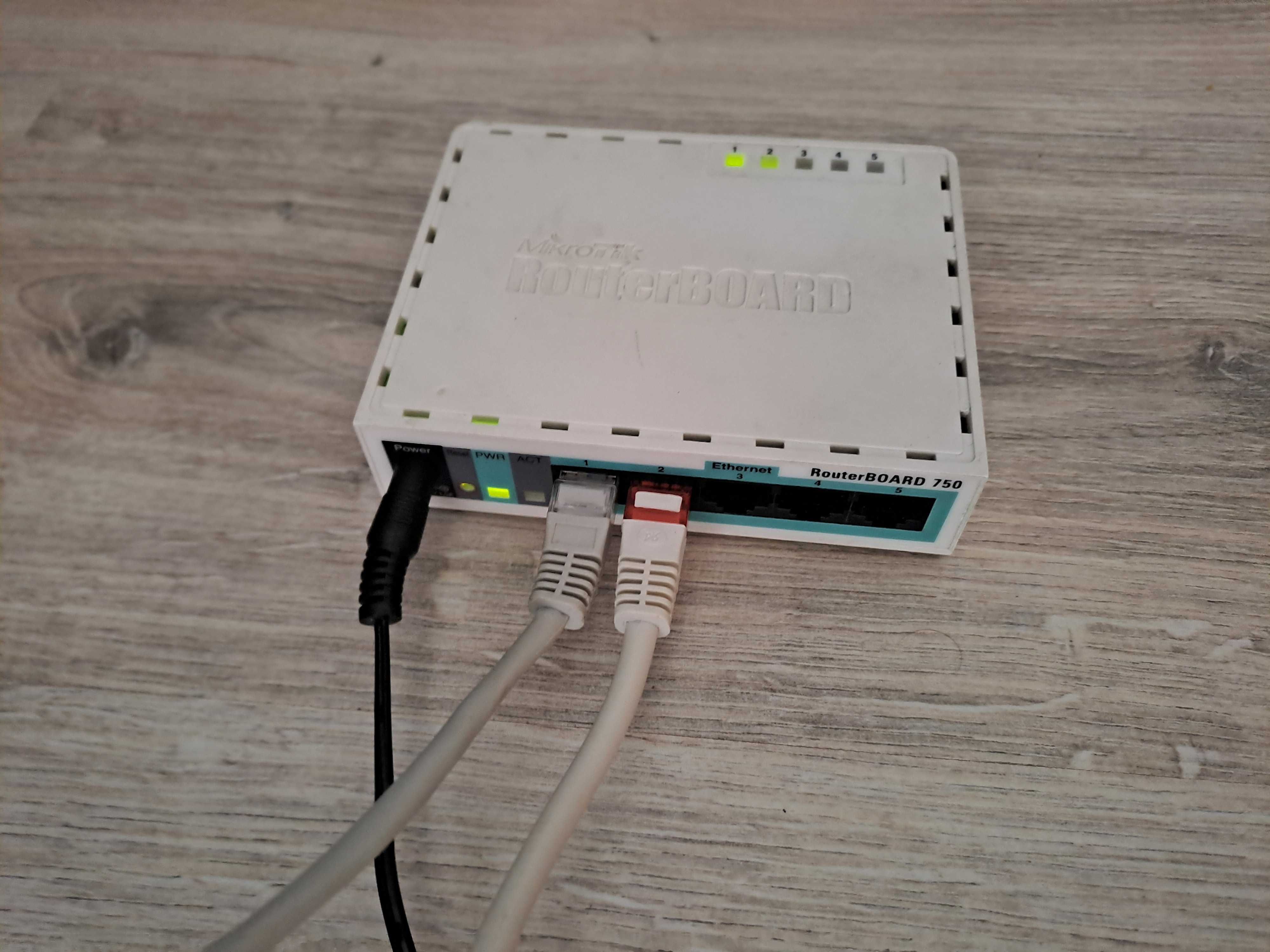 router MikroTik RB750 + zasilacz