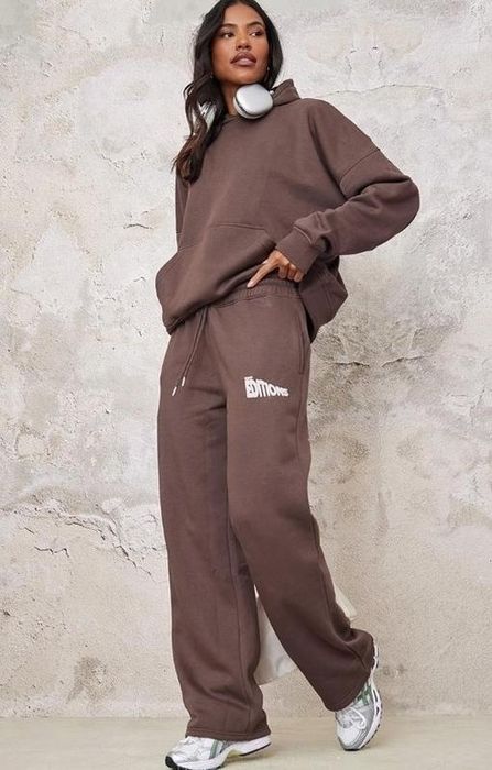 Теплі спортивні штани PrettyLittleThings, шоколадного кольору xs, s, m