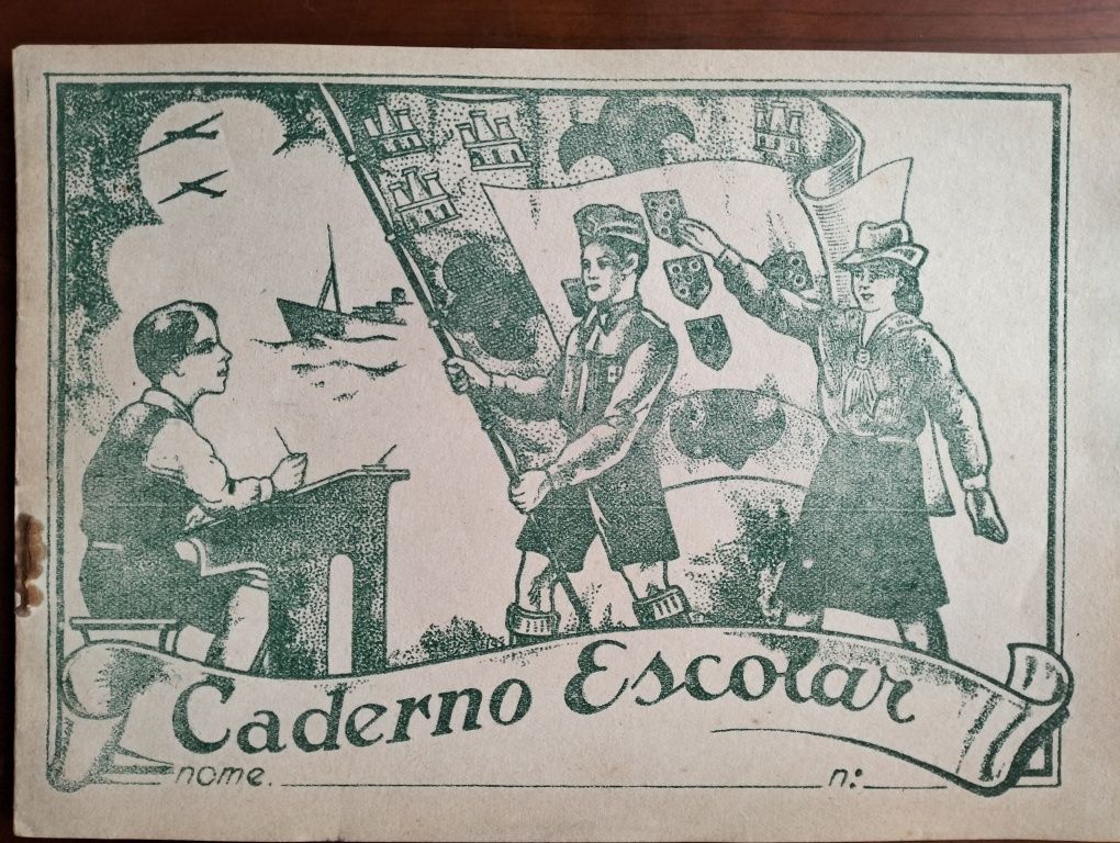Antigo Caderno Escolar Anos 50/60 Figura Mocidade Portuguesa