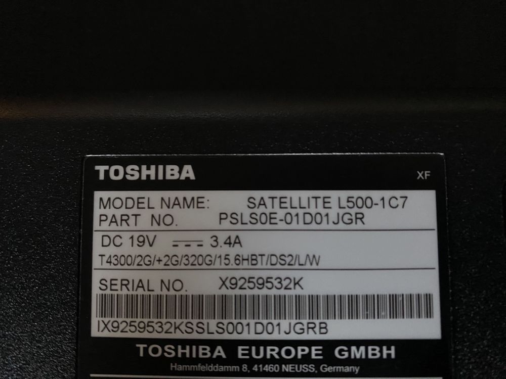 Laptop Toshiba Satellite L500-1C7