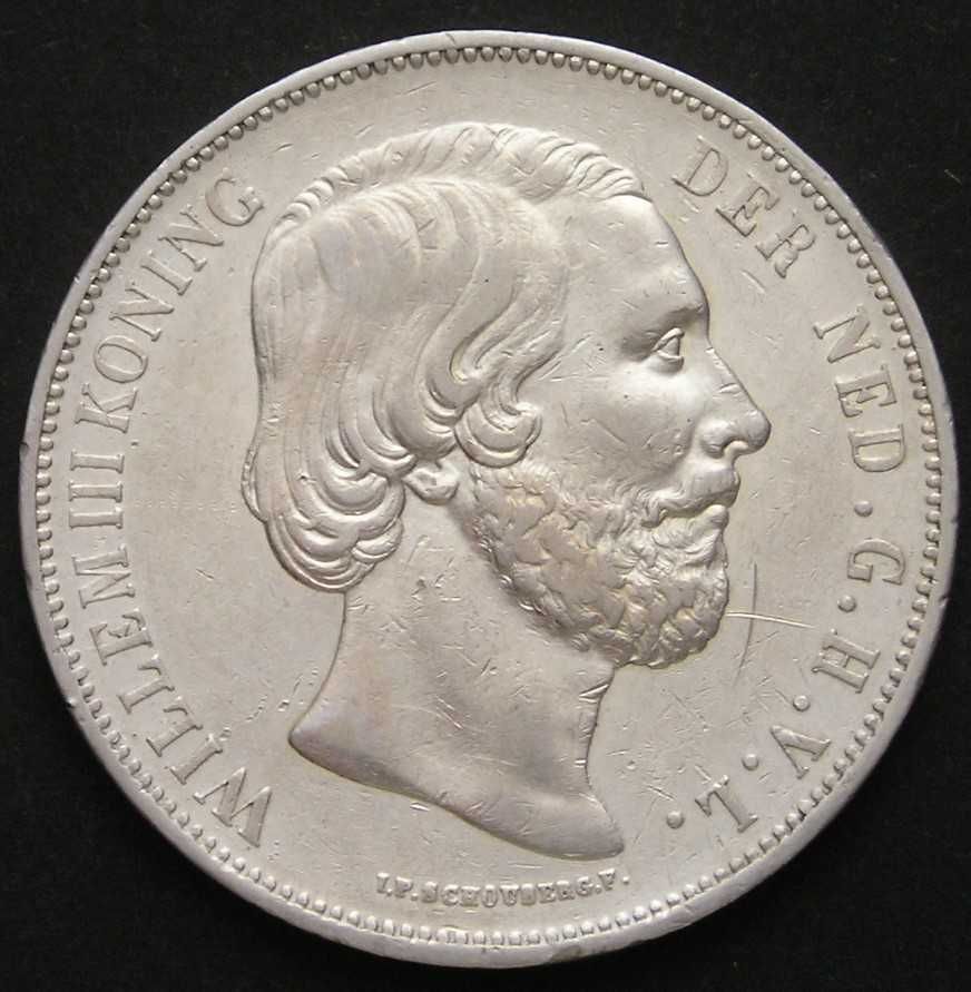 Holandia 2 1/2 guldena 1874 - król Wilhelm ( Willem ) - srebro