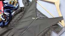 Francuski kombinezon koronka PARIS IN VOGUE bluzka spodnie S 36 M 38