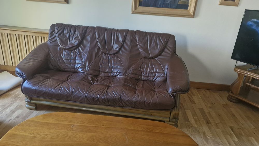 Komplet wypoczynkowy skórzany