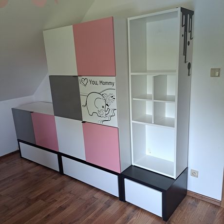 Duży zestaw mebli Vox Young Users łóżko, szafa, komoda, regał, biurko