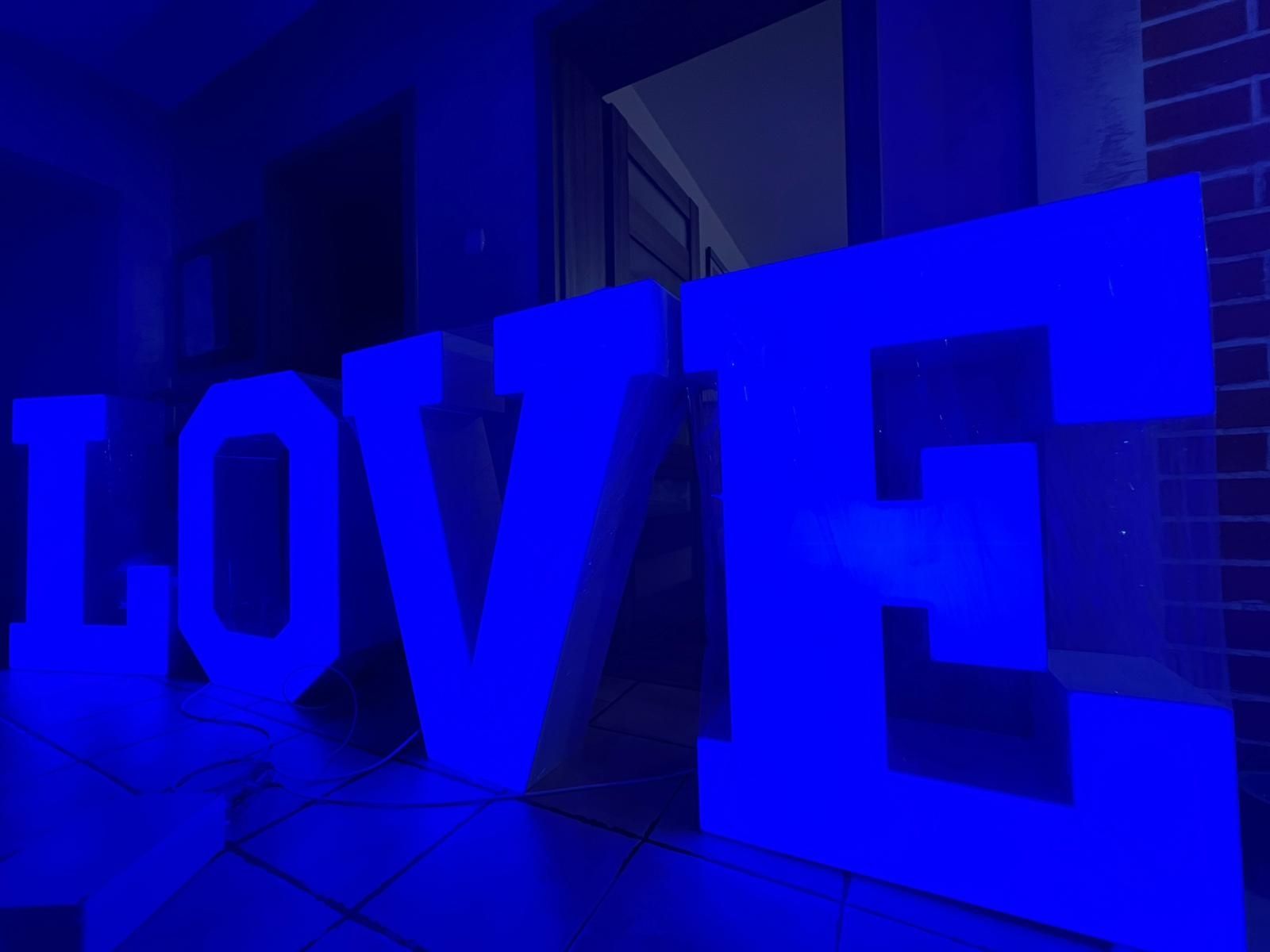 Napis Led Love podświetlany