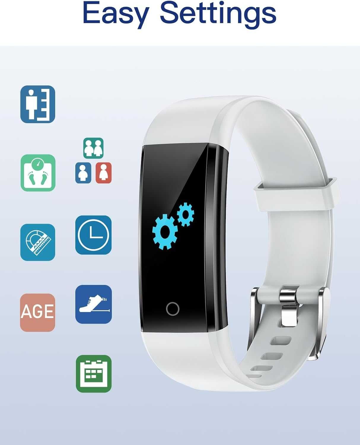 GRV Zegarek z Krokomierzem, Monitor Snu i Kalorii, Bez Bluetooth szary