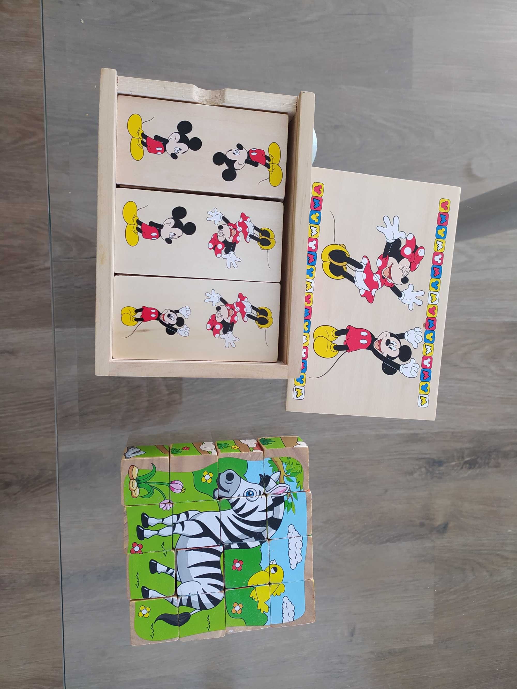 Domino i klocki - puzzle drewniane