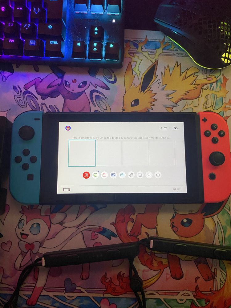 Nintendo Switch com todos acessorios