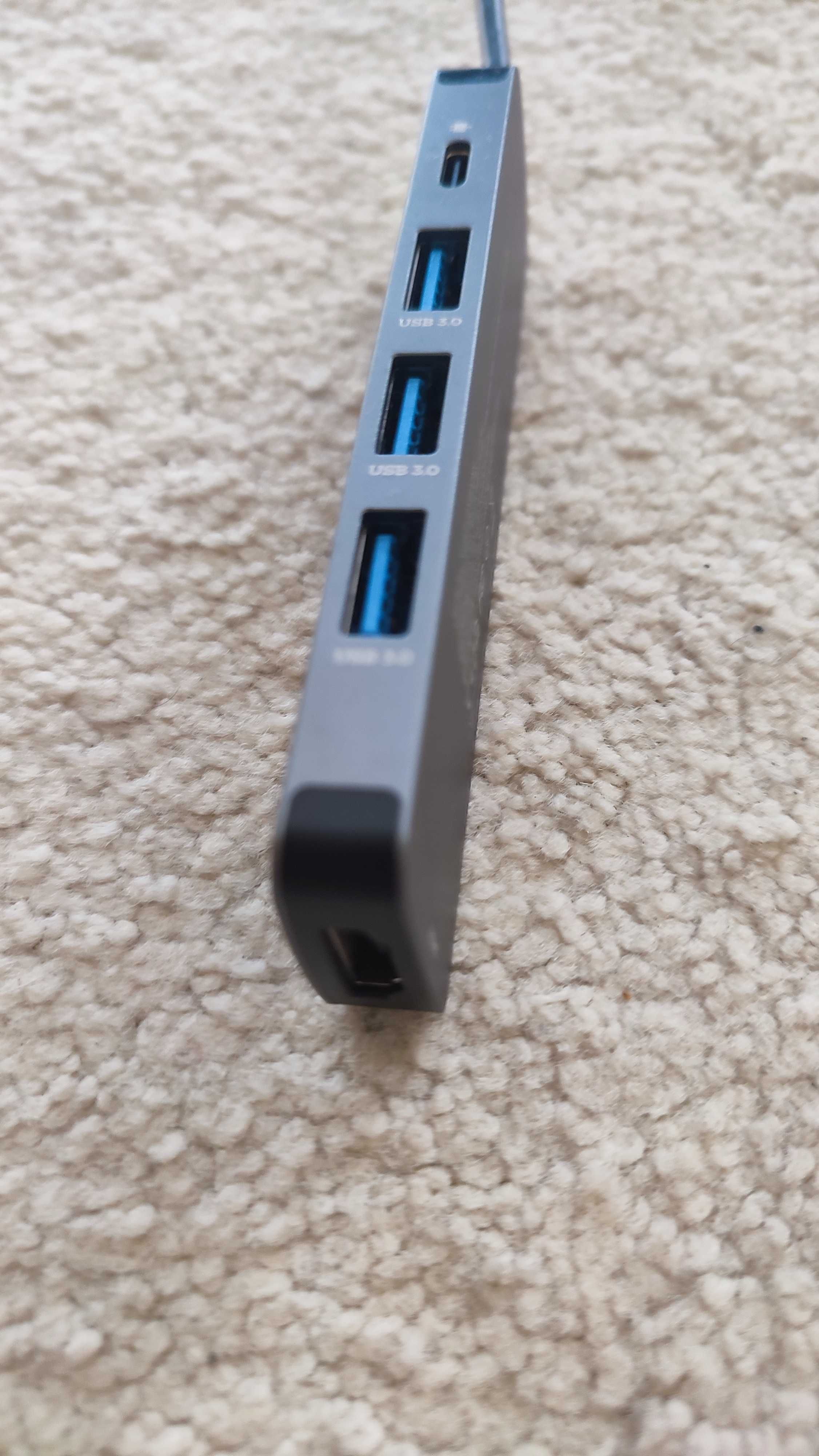 NOVOO USB C adapter hub 5w1 USB 3.0 Ultra Slim PD 100W do MacBooka