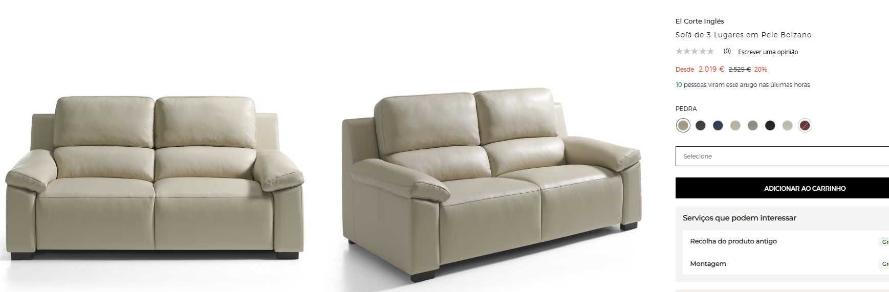 Sofa em pele bonzano