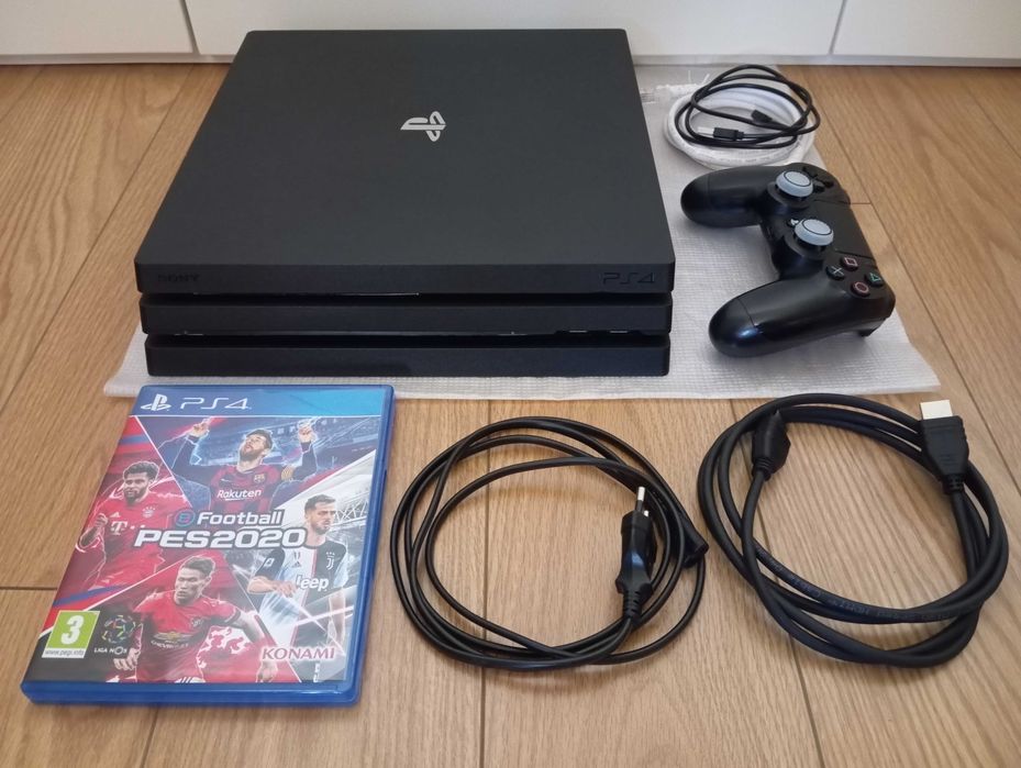 PS4 PRO 1TB 4K, PlayStation 4, comando Sony, PES 2020 (faço retomas)