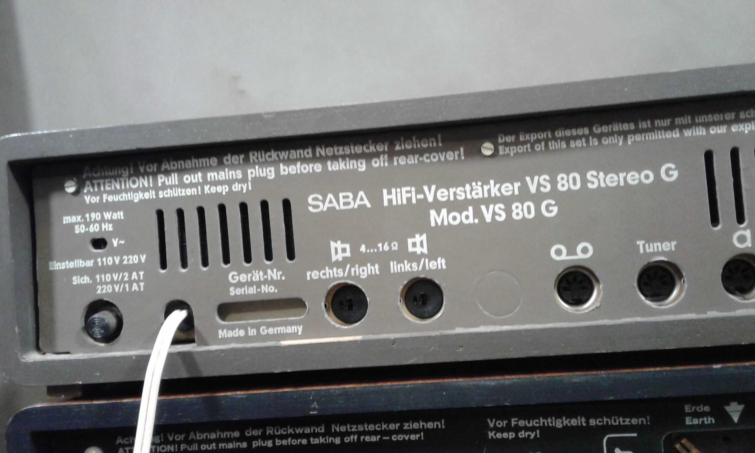 SABA VS-80,SABA TS-100,zestaw stereo vintage