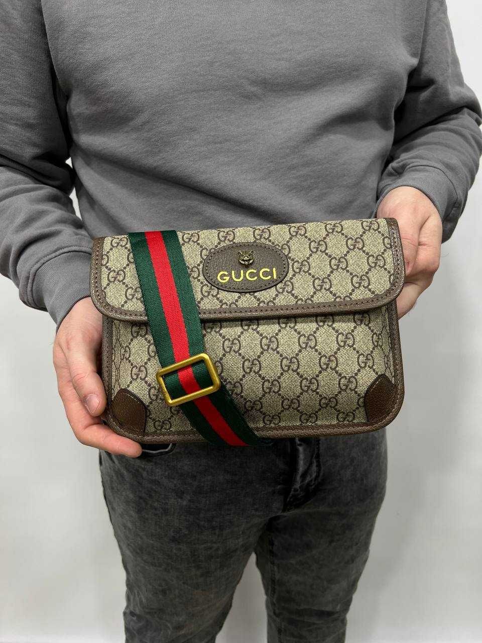 Мужская сумка-бананка Gucci — минимализм и статус в одном образе