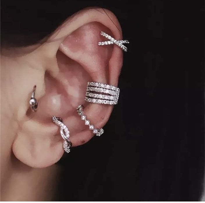 Срібні кафи з фіанітами 925 , різні