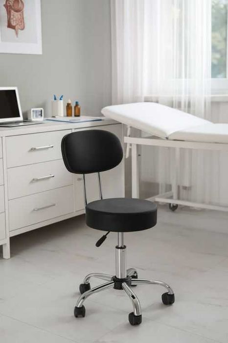 Fotel kosmetyczny obrotowy z oparciem medyczny regulowany