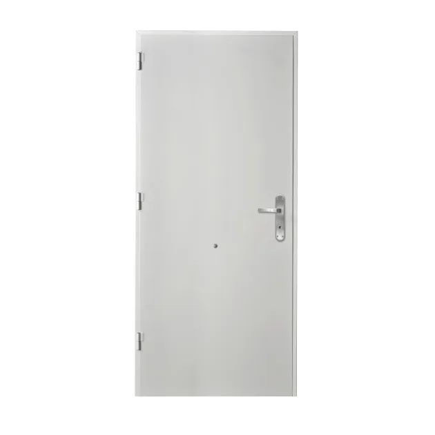 Porta de entrada metálica branca direita 91x210cm