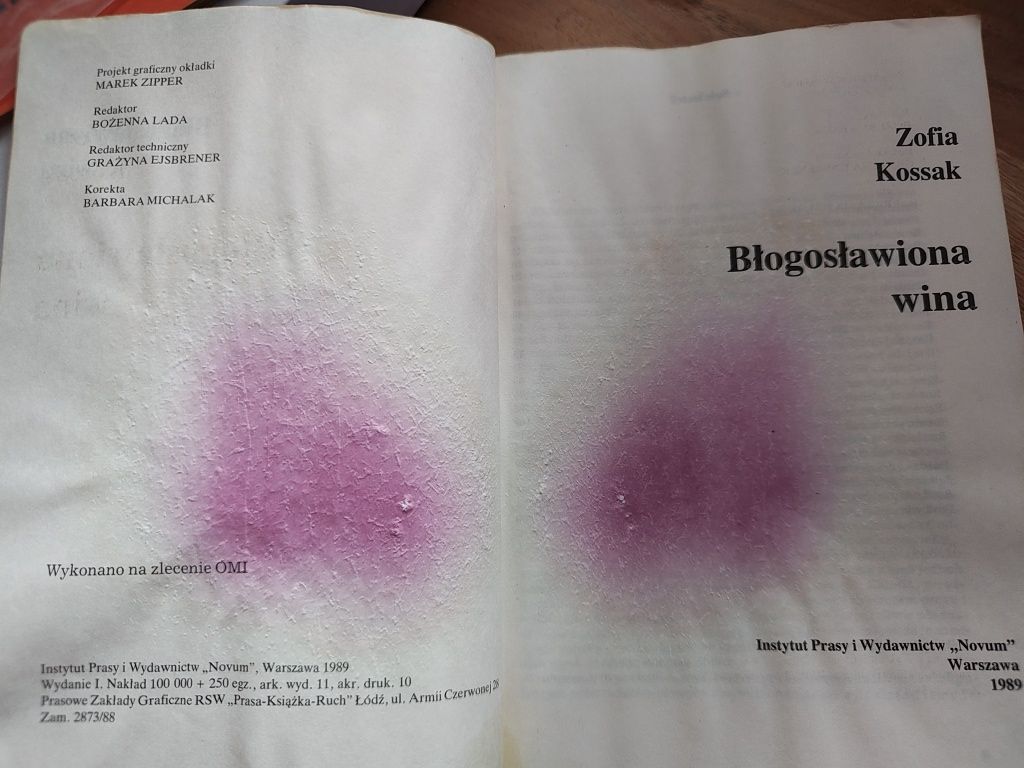 Książka,,Błogosławiona wina'' Zofia Kossak