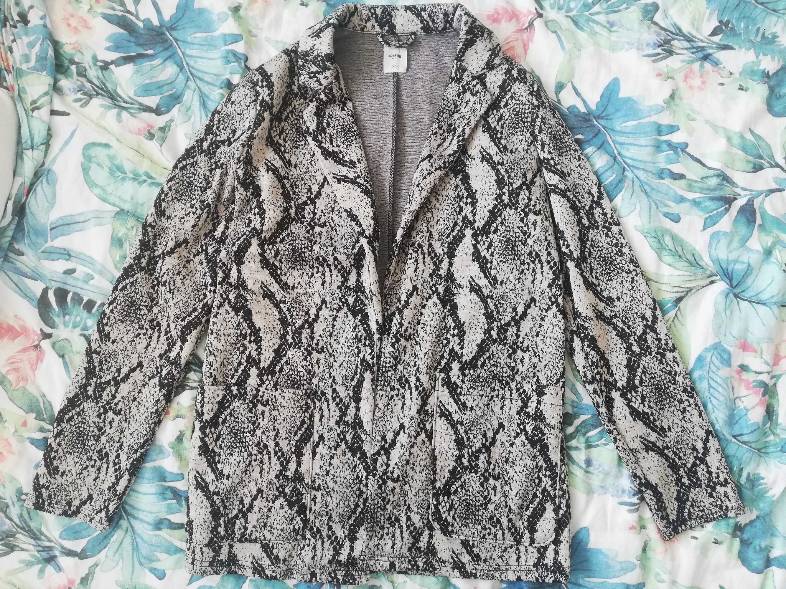 Marynarka blazer sinsay wężowy print 34 oversize