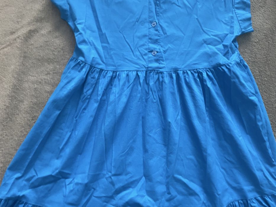 piękna włoska niebieska sukienka bawełniana