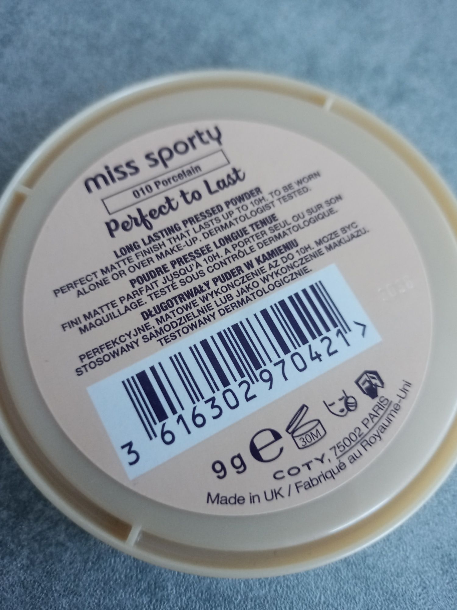 Puder Miss Sporty Perfect to last 10h porcelain matujący