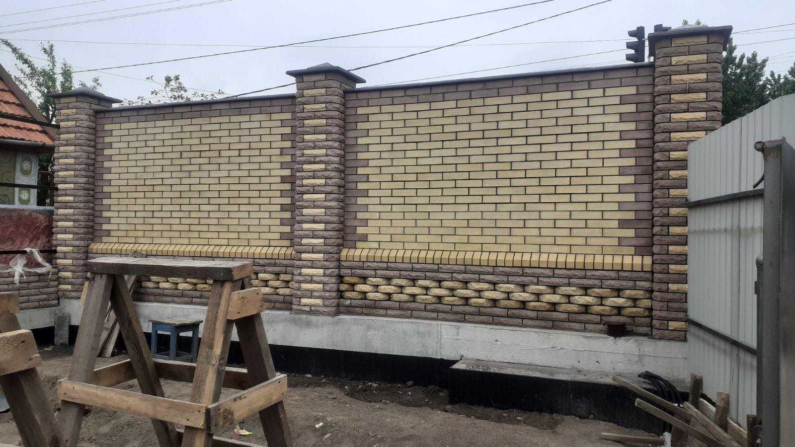 Цегла скеля, колота, ГЛАДКА  Жовта, Коричнева, облицювальна, скала,