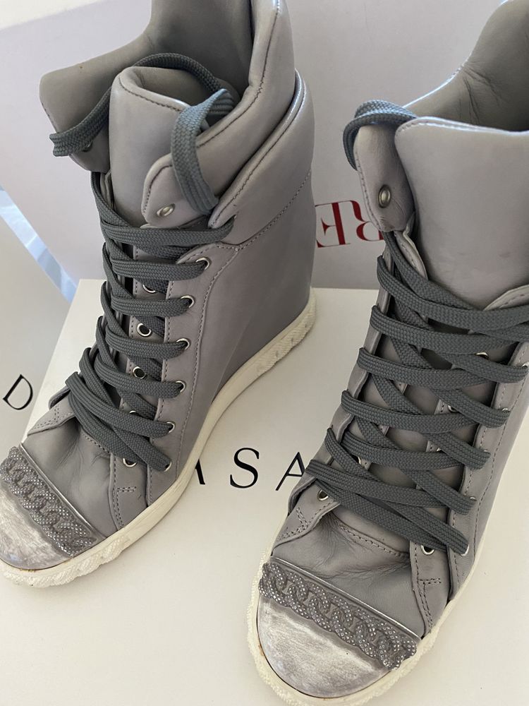 Buty sneakersy Casadei szara skora