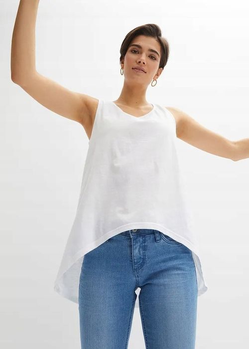 B.P.C biały top z bawełny organicznej dłuższy tył ^44/46