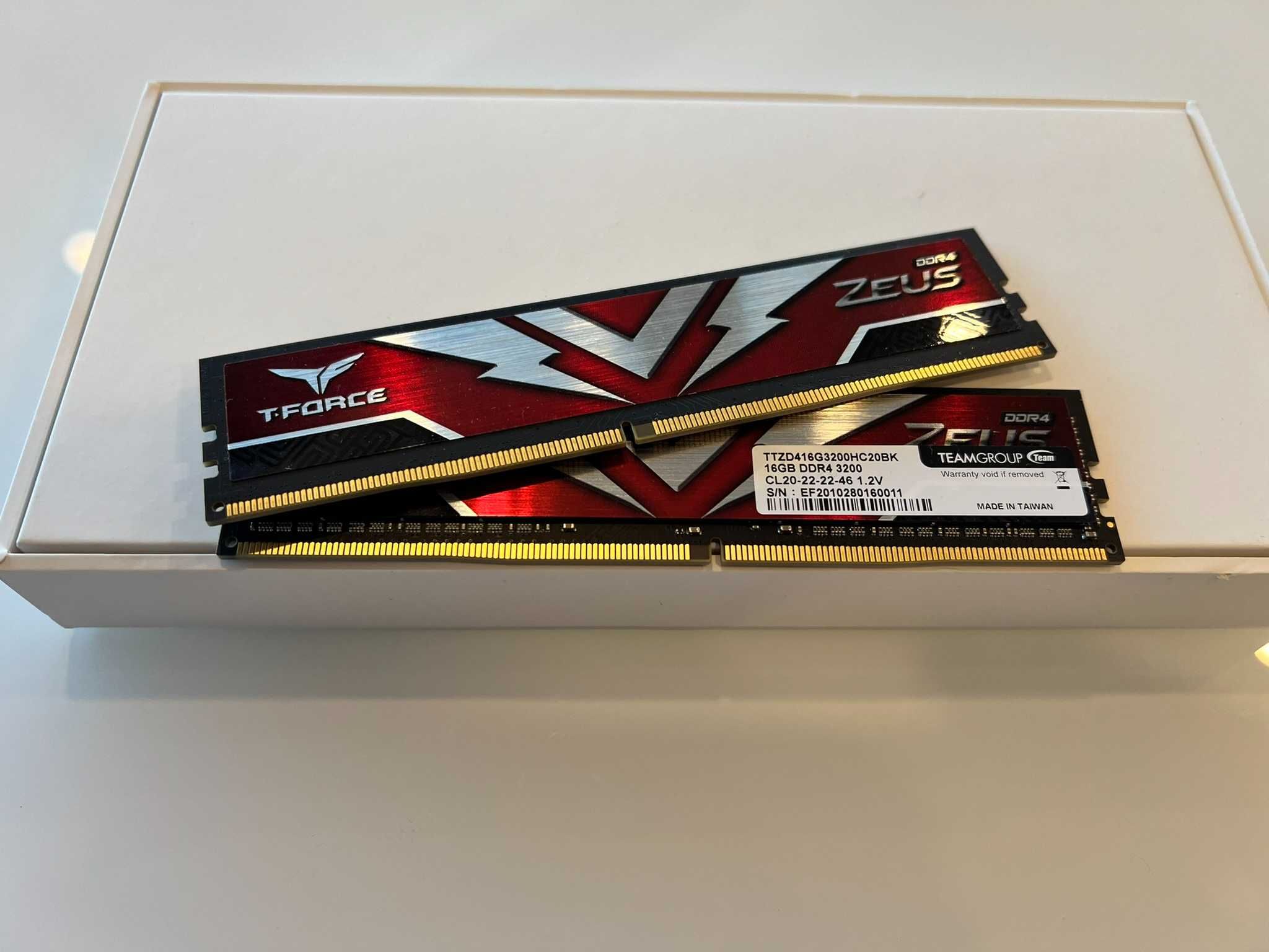 2 pentes Ram T-Force Zeus 16gb DDR4 3200