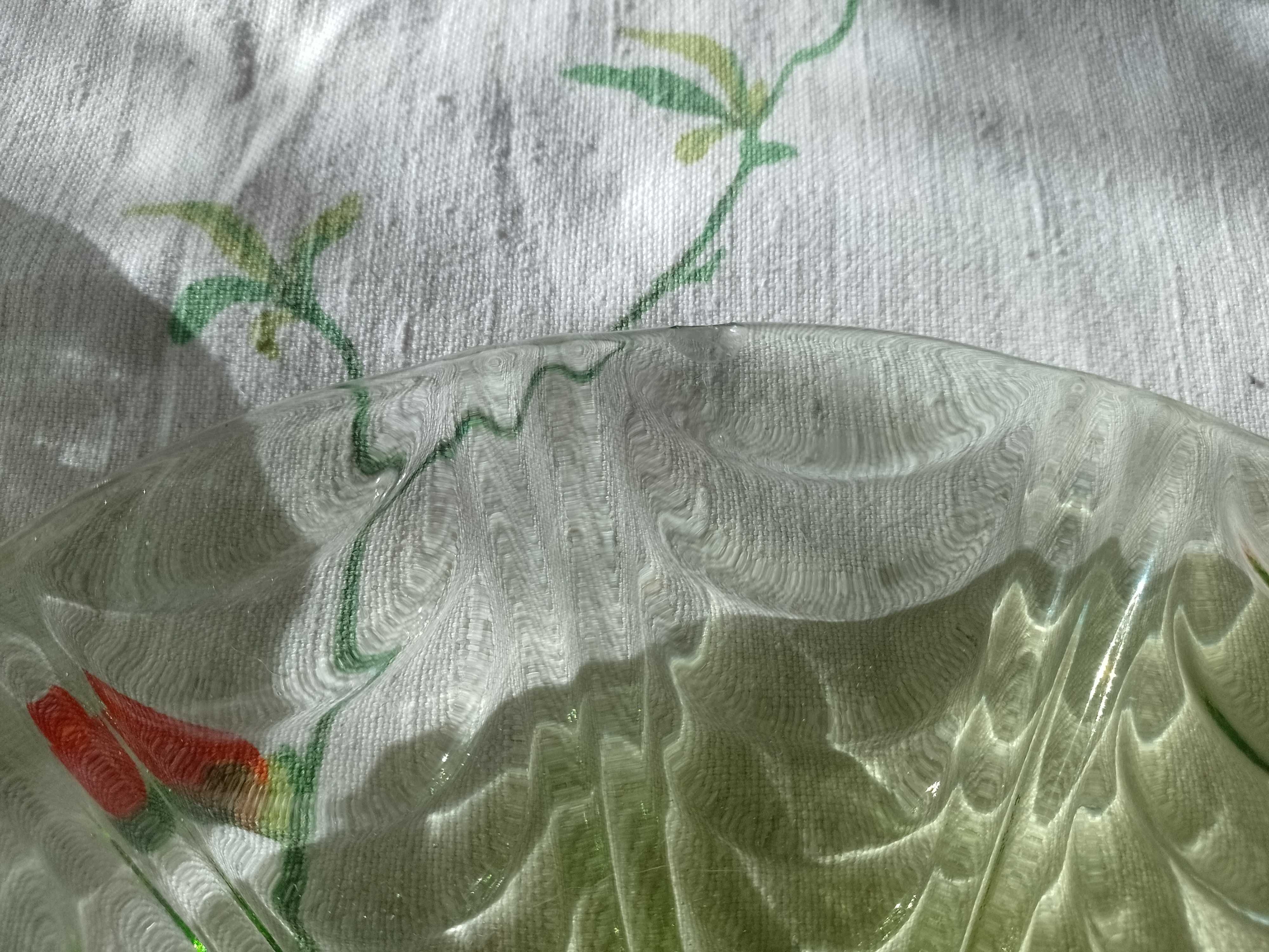 Talerz patera zielony pajęczyna Ząbkowice ś 28cm